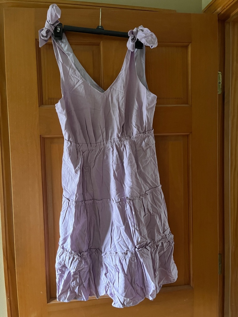 Lilac Tie-Shoulder Tiered Summer Dress